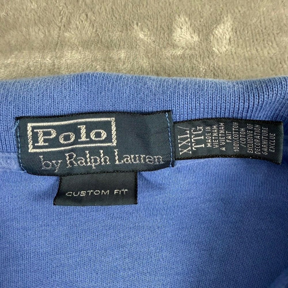 Polo Ralph Lauren Mens XXL Custom Fit Blue Short Sleeve Yellow Pony Polo Shirt - Picture 5 of 9